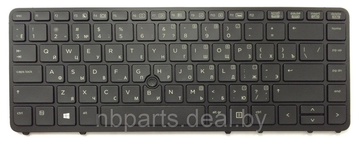 Клавиатура для ноутбука HP EliteBook 840 G1, 850 G1, чёрная, с подсветкой, Trackpoint, с рамкой, RU - фото 1 - id-p111763468
