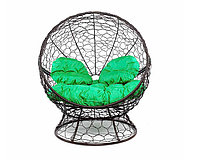 Кресло садовое M-Group Апельсин 11520204 коричневый ротанг зеленая подушка