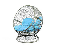 Кресло садовое M-Group Апельсин 1520303 серый ротанг голубая подушка