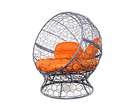Кресло садовое M-Group Апельсин 11520307 серый ротанг оранжевая подушка