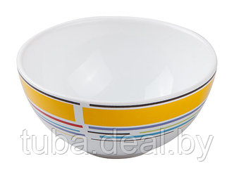 Салатник керамический, 123 мм, круглый, серия Самсун, желтая полоска, PERFECTO LINEA (Супер цена!)