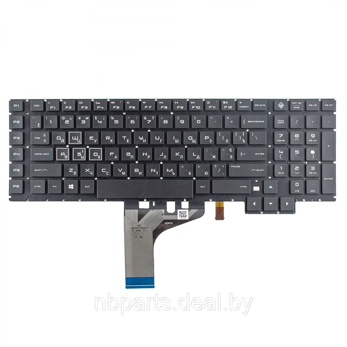 Клавиатура для ноутбука HP Omen 17-AN, чёрная, с подсветкой, RU - фото 1 - id-p131023820