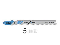 Пилка лобз. по металлу T118BF (5 шт.) BOSCH (пропил прямой, тонкий, для листового металла)