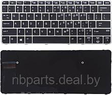 Клавиатура для ноутбука HP EliteBook 820 G3, чёрная, с подсветкой, Trackpoint, с серой рамкой, RU