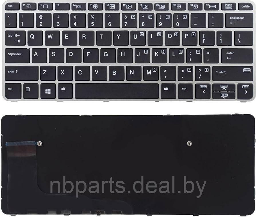 Клавиатура для ноутбука HP EliteBook 820 G3, чёрная, с подсветкой, Trackpoint, с серой рамкой, RU - фото 1 - id-p111769827