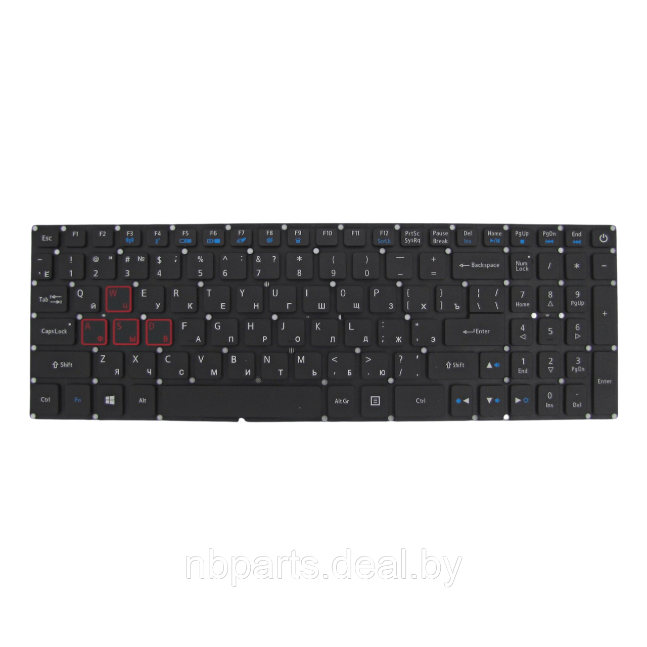 Клавиатура для ноутбука ACER Aspire VX5-591G Nitro V15 VN7-593, чёрная, с подсветкой, RU - фото 1 - id-p111769828
