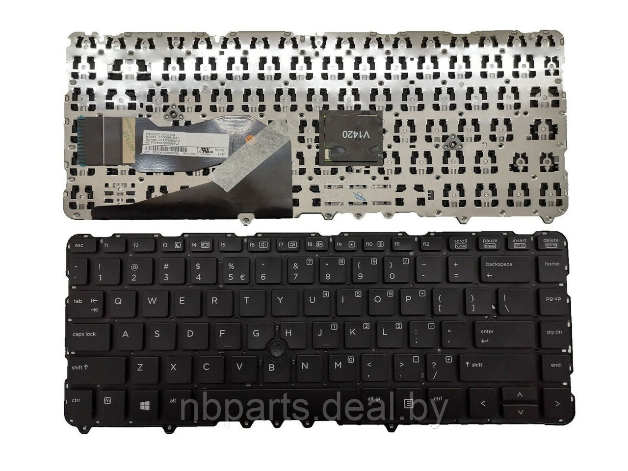 Клавиатура для ноутбука HP EliteBook 840 G1, 850 G1, чёрная, Trackpoint, RU - фото 1 - id-p145719207