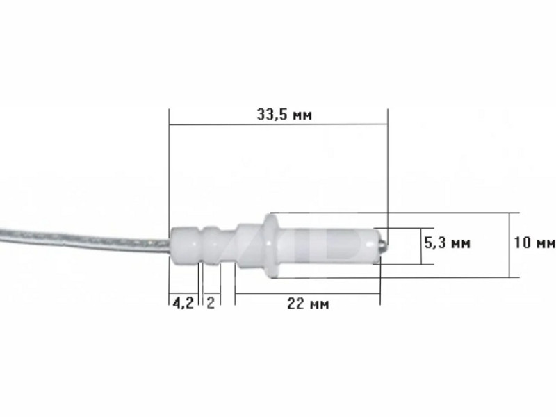 Свеча электроподжига конфорки, разрядник для газовой плиты Indesit C00092491 (L=750мм) - фото 2 - id-p139610159