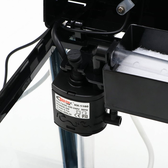 Аквариум SeaStar HX-240F в комплекте: LED-лампа, фильтр, 10 л, черный - фото 8 - id-p224430260