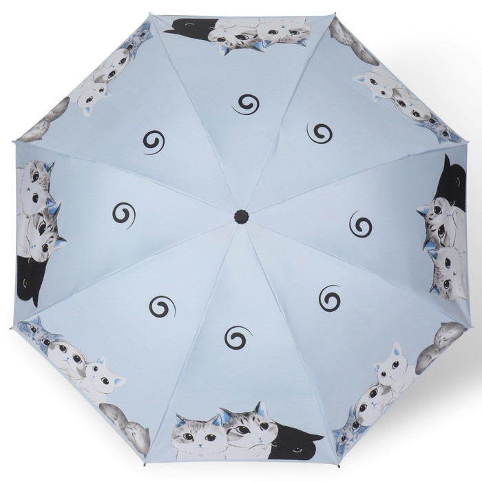 Зонт механический «Котики», эпонж, 4 сложения, 8 спиц, R = 47 см, цвет МИКС - фото 2 - id-p224430207