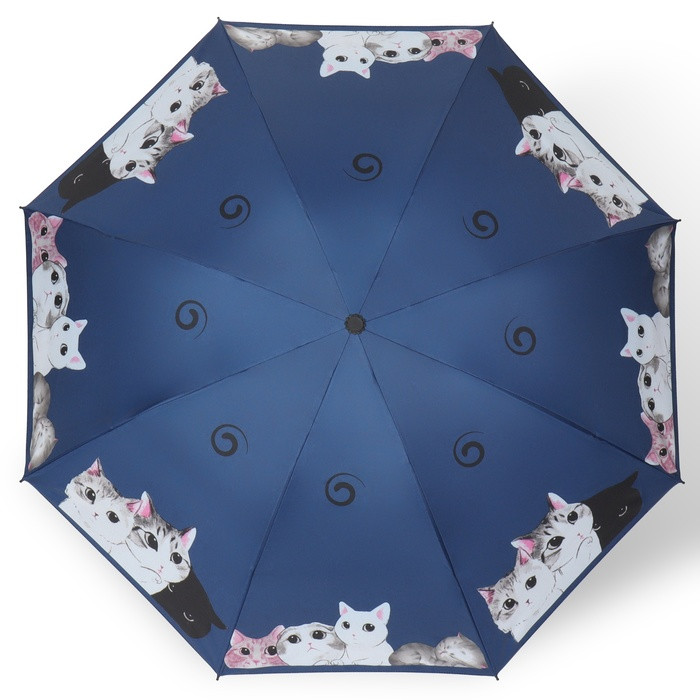 Зонт механический «Котики», эпонж, 4 сложения, 8 спиц, R = 47 см, цвет МИКС - фото 8 - id-p224430207