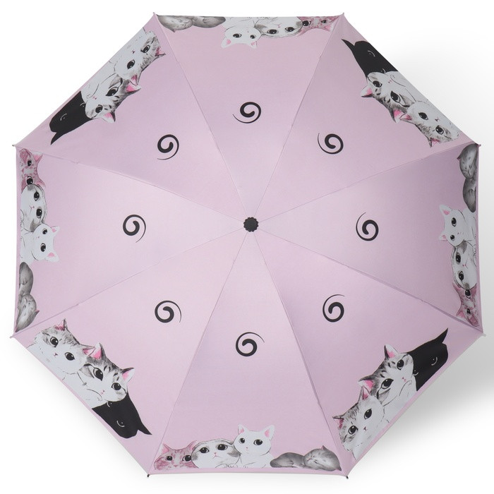 Зонт механический «Котики», эпонж, 4 сложения, 8 спиц, R = 47 см, цвет МИКС - фото 9 - id-p224430207