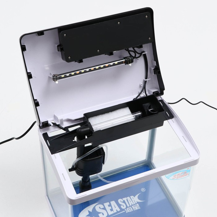 Аквариум SeaStar HX-319F в комплекте: LED-лампа, фильтр, 18 л, белый - фото 5 - id-p224430271