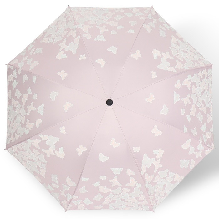 Зонт механический «Бабочки», с проявляющимся рисунком, эпонж, 4 сложения, 8 спиц, R = 49 см, цвет МИКС - фото 2 - id-p224430221