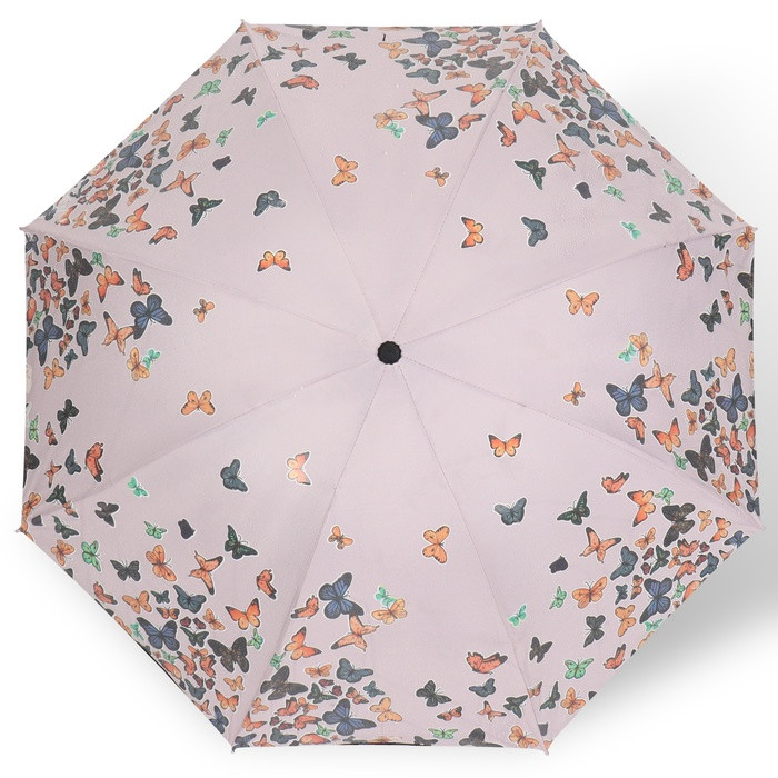 Зонт механический «Бабочки», с проявляющимся рисунком, эпонж, 4 сложения, 8 спиц, R = 49 см, цвет МИКС - фото 3 - id-p224430221