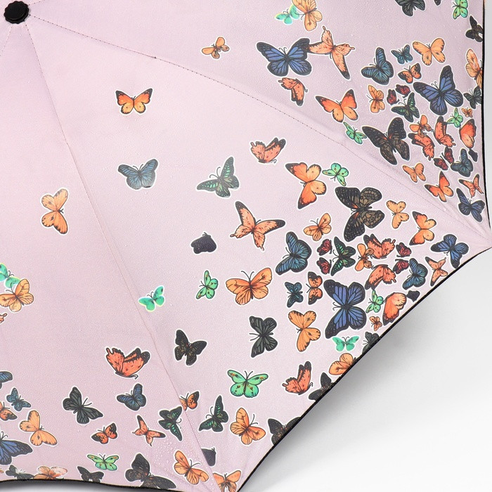 Зонт механический «Бабочки», с проявляющимся рисунком, эпонж, 4 сложения, 8 спиц, R = 49 см, цвет МИКС - фото 6 - id-p224430221