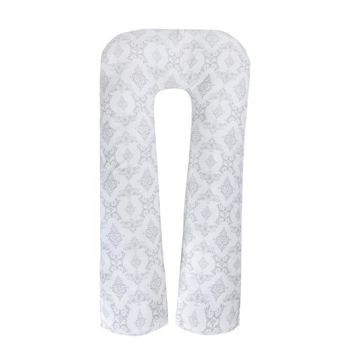 Подушка для беременных u-образная, размер 340 × 35 см, принт дамаск серый - фото 1 - id-p224430450