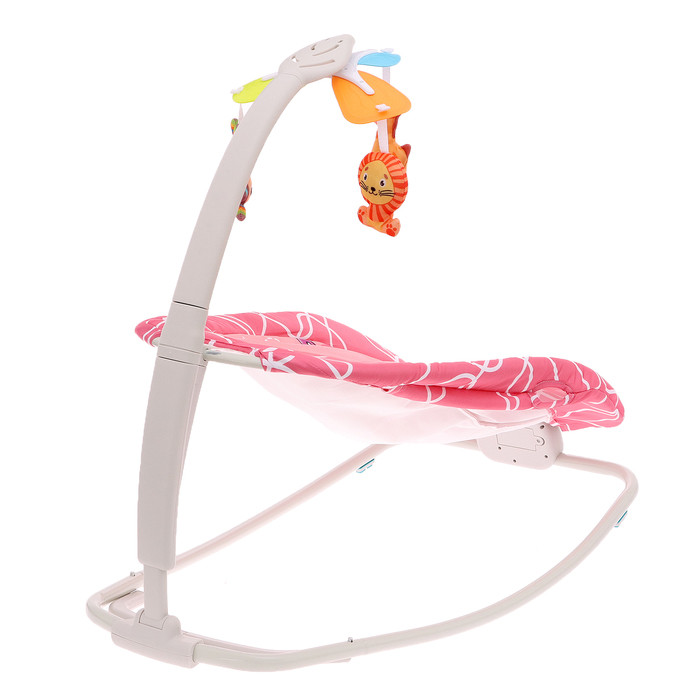 Музыкальное кресло-качалка для новорожденных, цвет розовый - фото 3 - id-p224430337