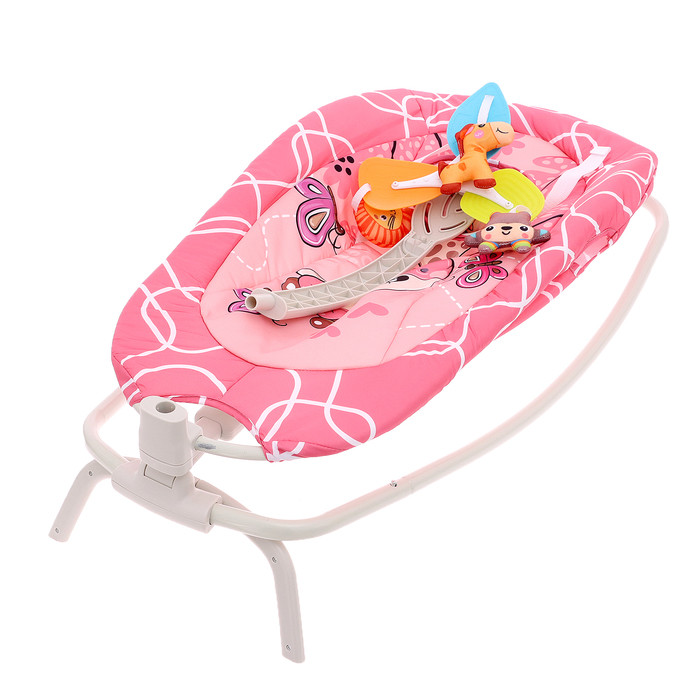 Музыкальное кресло-качалка для новорожденных, цвет розовый - фото 4 - id-p224430337