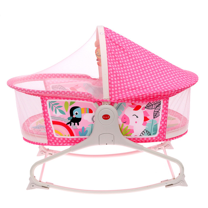 Музыкальная люлька для новорожденных, цвет розовый - фото 2 - id-p224430338