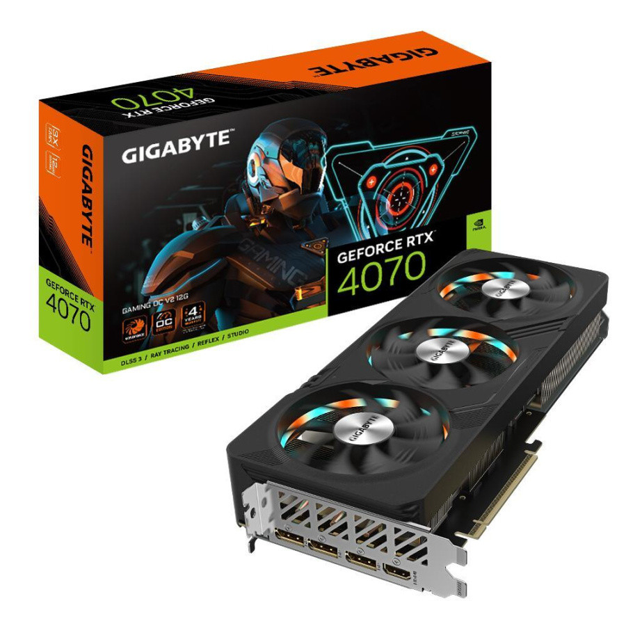 Видеокарта NVIDIA GeForce Gigabyte RTX 4070 GAMING OC V2 12G (GV-N4070GAMING OCV2-12GD) 12Gb GDDR6X HDMI+3xDP - фото 1 - id-p224430885