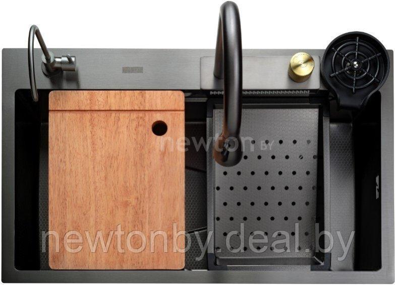 Кухонная мойка Avina Futur FK 7546 Rbe Multi Embossing (черный нано) - фото 1 - id-p224432119