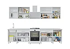 Кухонный гарнитур Trend 2.4м (1.2м+1.2м) - Белый эмалит/Бетон лайт (Горизонт), фото 2