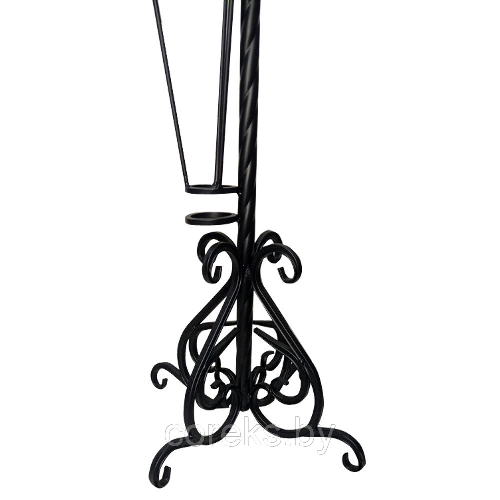 Напольная металлическая вешалка с подставкой для зонтов (черный) №09 - фото 2 - id-p224119778