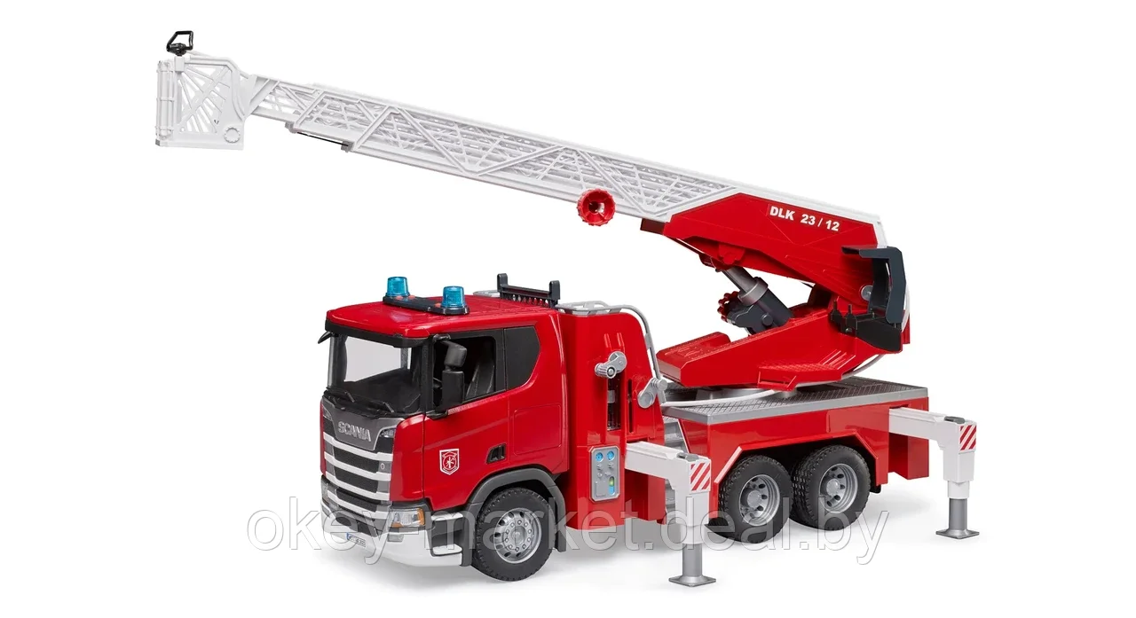 Пожарная машина Scania с выдвижной лестницей и помпой Bruder 03591 - фото 5 - id-p224435246