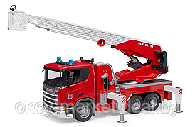 Пожарная машина Scania с выдвижной лестницей и помпой Bruder 03591