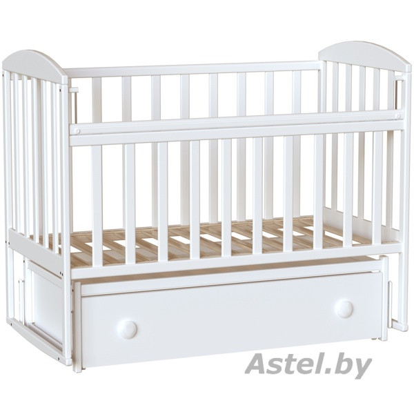 Детская кроватка ФА-Мебель Милена 1 (белый) Маятник с ящиком - фото 2 - id-p214694075