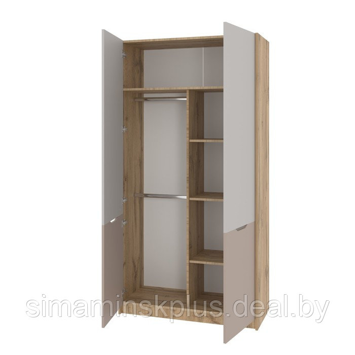 Шкаф для одежды «Модена», 1032×459×2010 мм, дуб вотан / кашемир серый / глиняный серый - фото 2 - id-p224435571