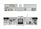Кухонный гарнитур Trend 2.6м (1.3м+1.3м) ЛДСП - Крафт белый/Крафт серый (Горизонт), фото 2