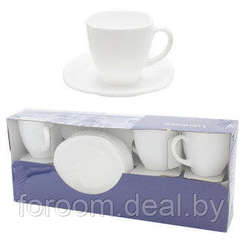Набор чайный 12 предметный: 6 чашек 220 мл + 6 блюдец, белый Carine - фото 1 - id-p224435827