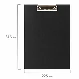 Доска-планшет STAFF "EVERYDAY" с прижимом А4 (225х316 мм), картон/бумвинил, черная, фото 6