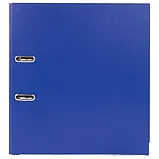Папка-регистратор, покрытие пластик, 75 мм, ПРОЧНАЯ, с уголком, BRAUBERG, синяя, фото 2