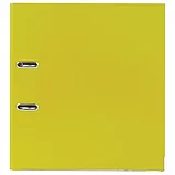 Папка-регистратор, покрытие пластик, 75 мм, ПРОЧНАЯ, с уголком, BRAUBERG, желтая, фото 2