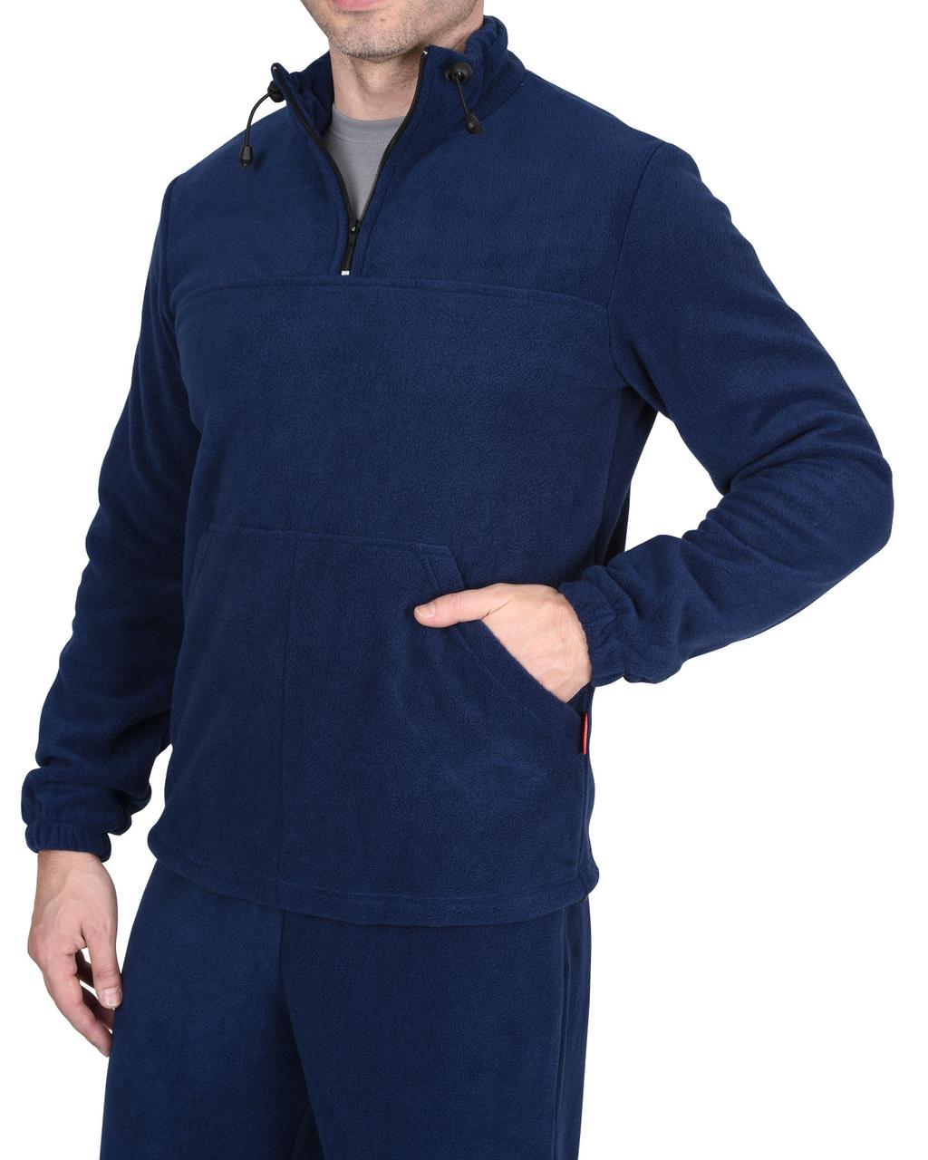 Костюм флисовый куртка, брюки темно-синий - фото 5 - id-p224438234