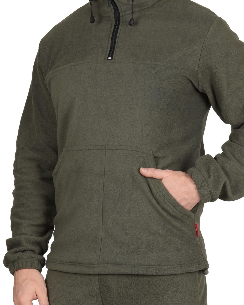 Костюм флисовый куртка, брюки оливковый - фото 5 - id-p224438782