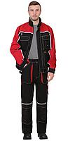 Костюм СИРИУС-АГАТ куртка, брюки черный с красным пл. 260 г/кв.м. ВО отделка