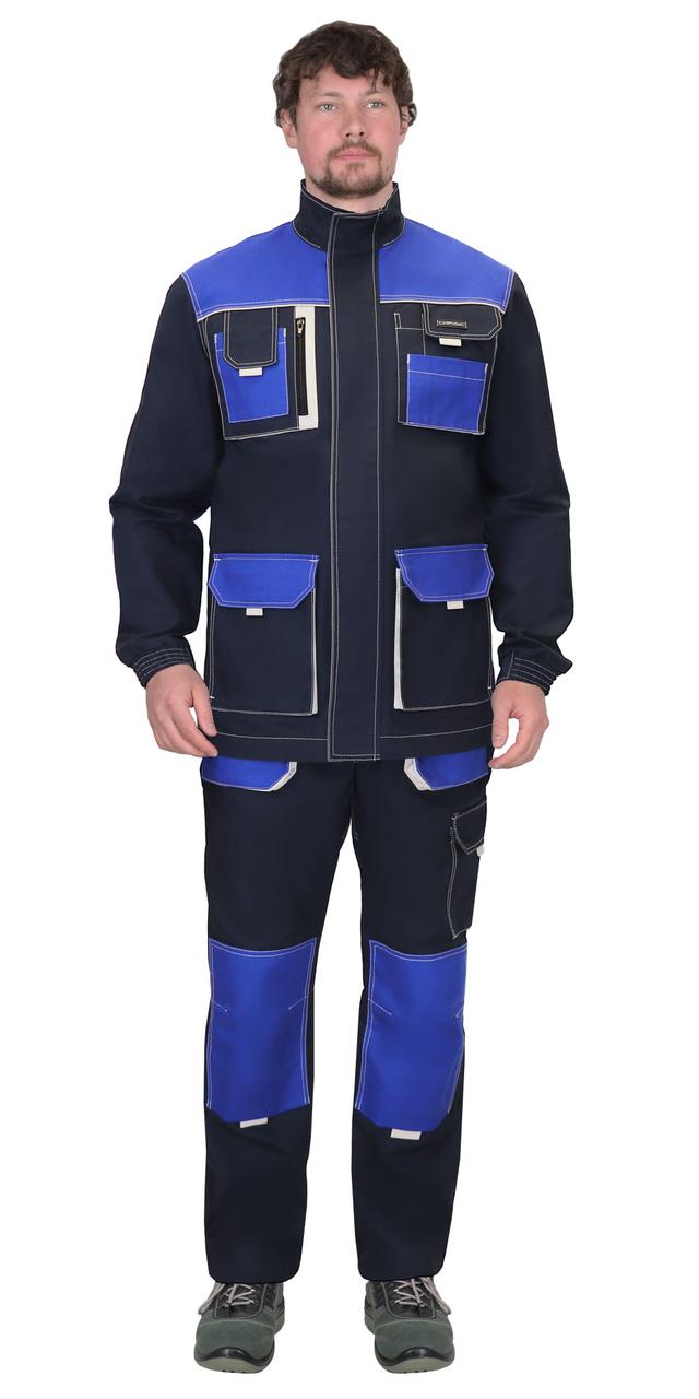 Костюм СИРИУС-ДВИН куртка, брюки синий с васильковым и молочной отд. пл. 275 г/кв.м - фото 3 - id-p224438884
