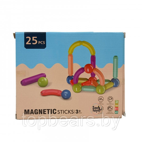 Магнитный конструктор 25 детали Magnetic Sticks - фото 1 - id-p224438924