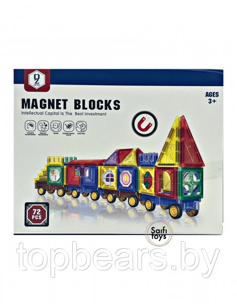Магнитный конструктор 72 детали Magnetic Sticks - фото 1 - id-p224438986