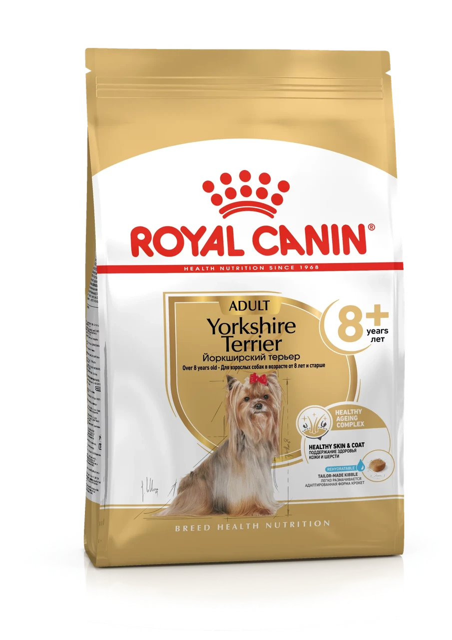 Royal Canin Yorkshire Terrier 8+ сухой корм для стареющих собак породы Йоркширский Терьер, 0,5кг., (Россия) - фото 1 - id-p224441199