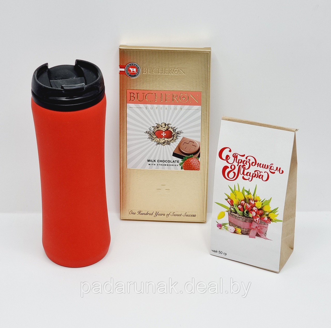 “Презент” подарочный набор: термокружка, шоколад и чай