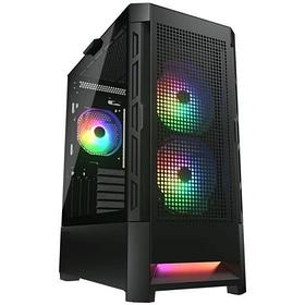 Корпус Cougar Airface RGB Black, 2х140мм + 1x120mm ARGB Fan, ARGB Fan Hub, без БП, ATX