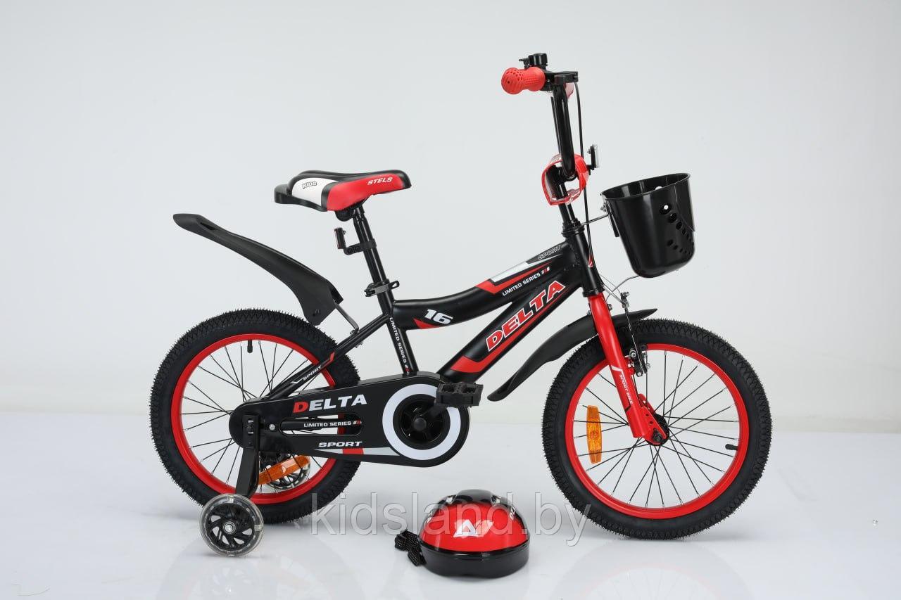 Детский велосипед Delta Sport 14'' + шлем (красно-черный) - фото 1 - id-p121743439