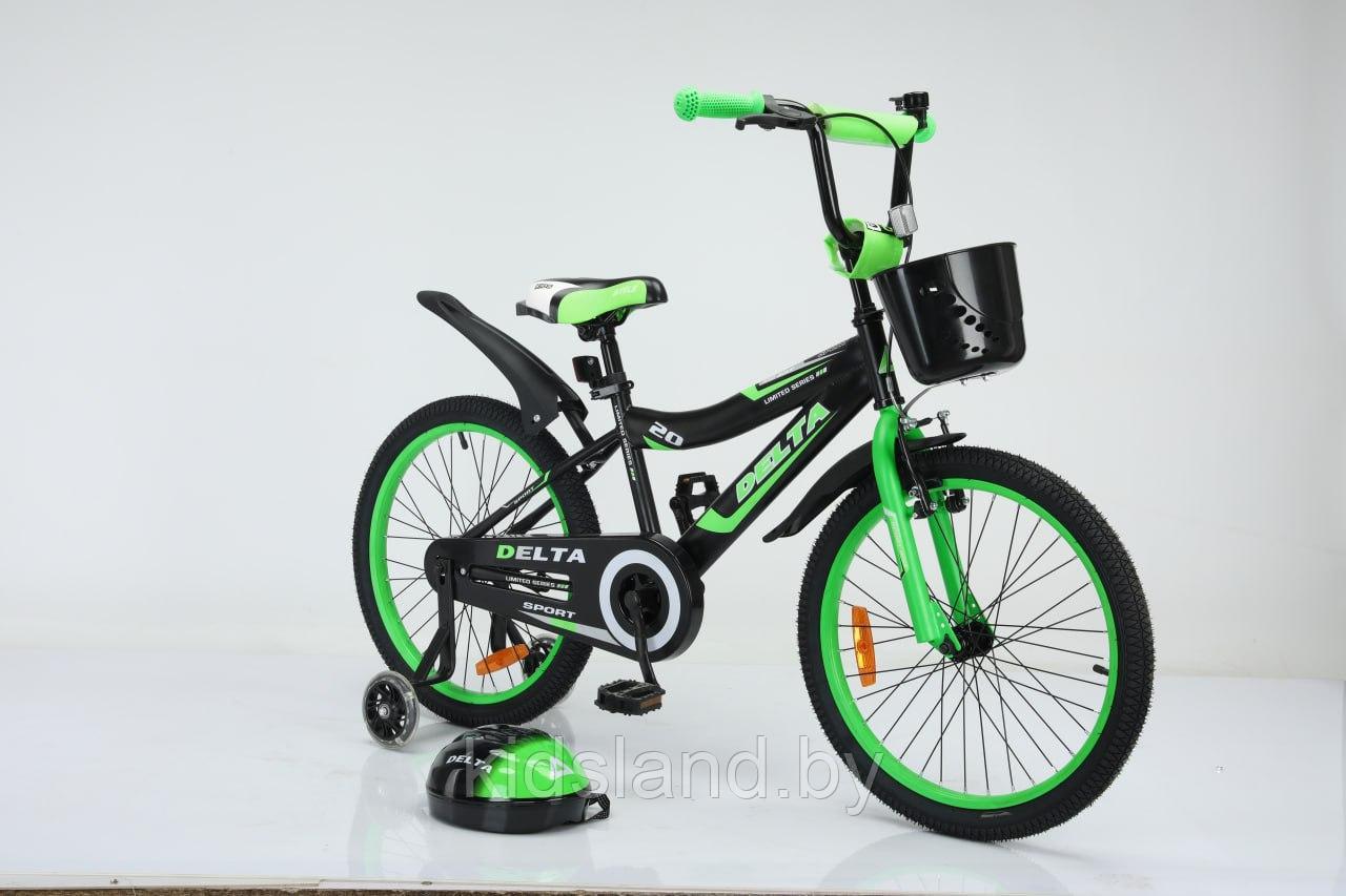 Детский велосипед Delta Sport 16'' + шлем (салатово-черный) - фото 2 - id-p62710239