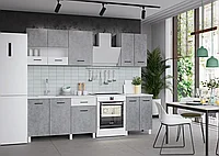 Кухонный гарнитур Trend 1.9м (1.3м+0.6м) ЛДСП - Бетон/Белый (Горизонт)
