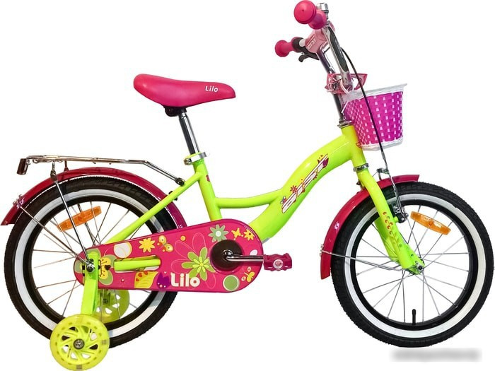 Детский велосипед AIST Lilo 16 (лимонный/розовый, 2020) - фото 1 - id-p224445386